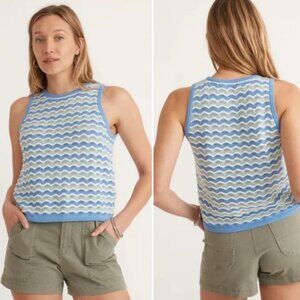Marine Layer Fay Sleeveless Sweater Top in Cool Wave Size Large NWT